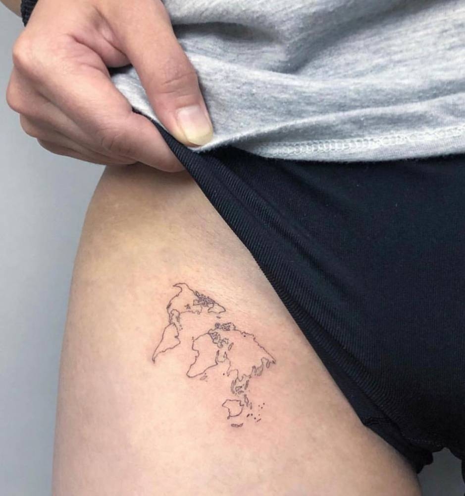 tattoo of the world map