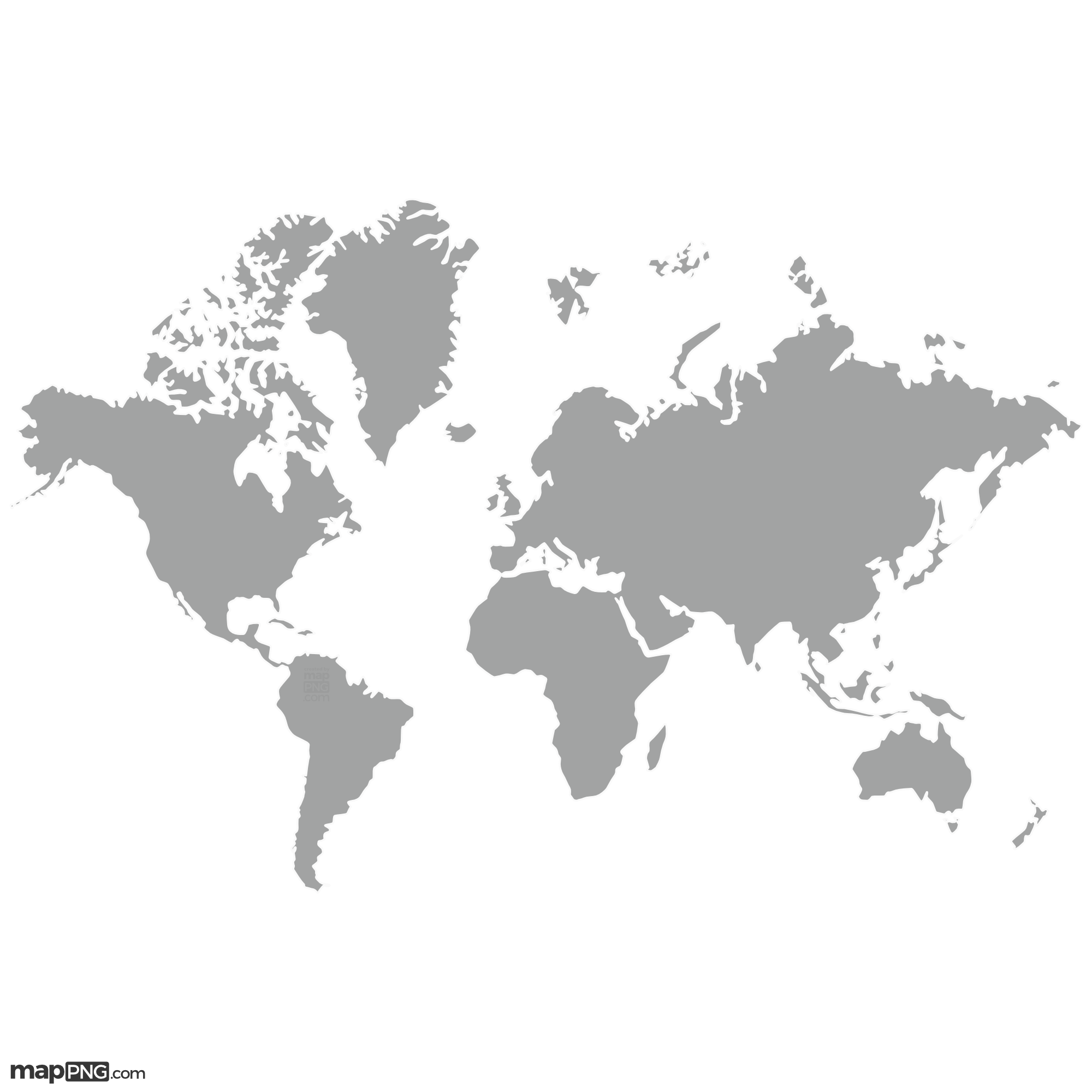 World Map White Outline