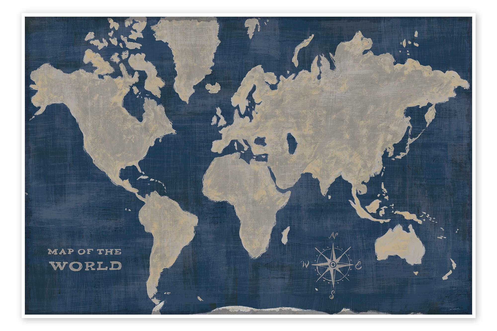 world map and compass