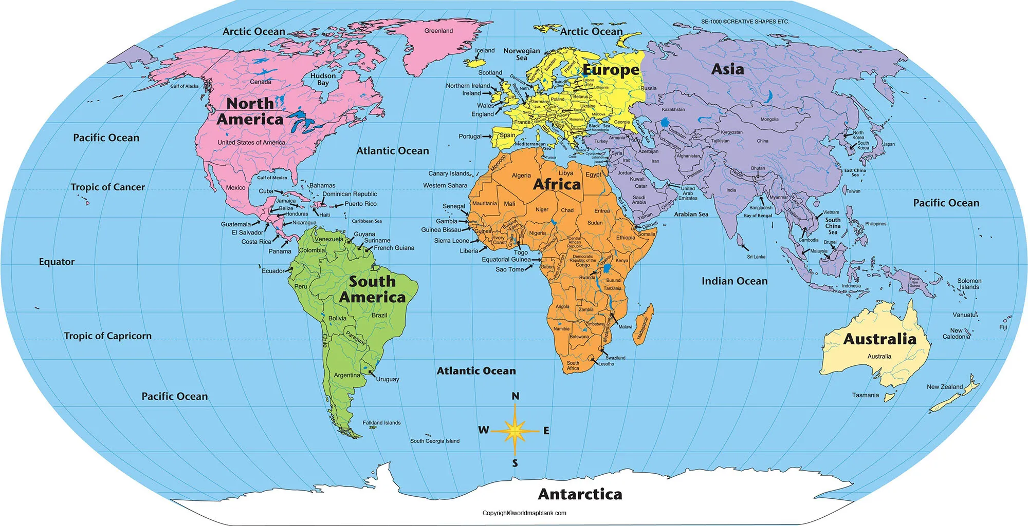 World Map With Oceans And Seas Of The World Map PDF World Map Blank