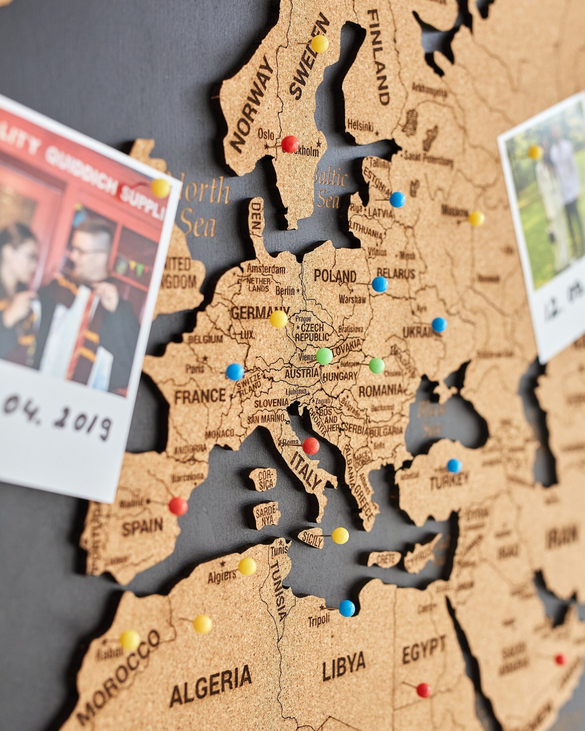 world map with push pins world map with push pins