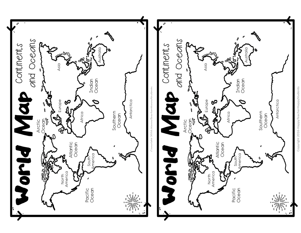 World Map World Map Quiz Test And Map Worksheet 7 Continents And 5 Oceans Made By Teachers