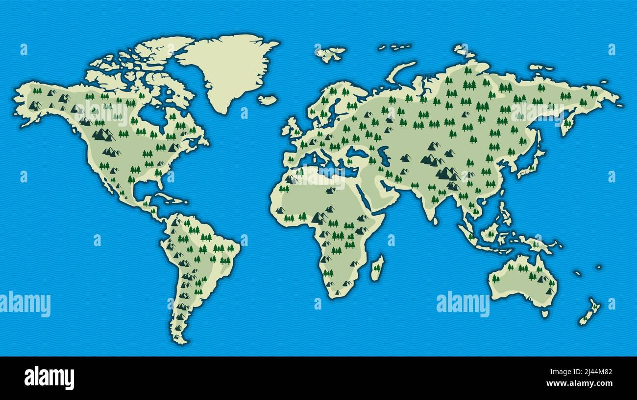 map of mountains of the world