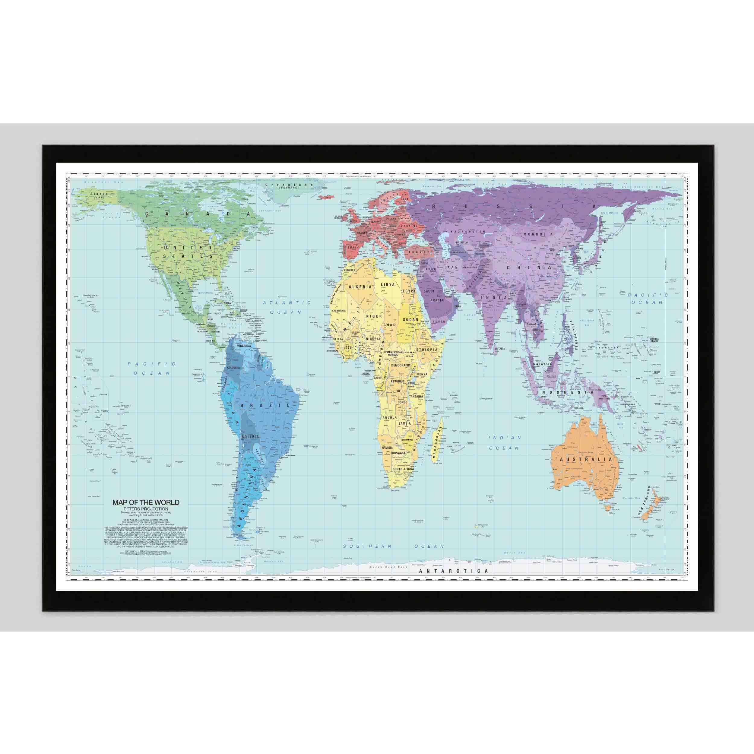 World Peters Projection Wall Map The Map Shop
