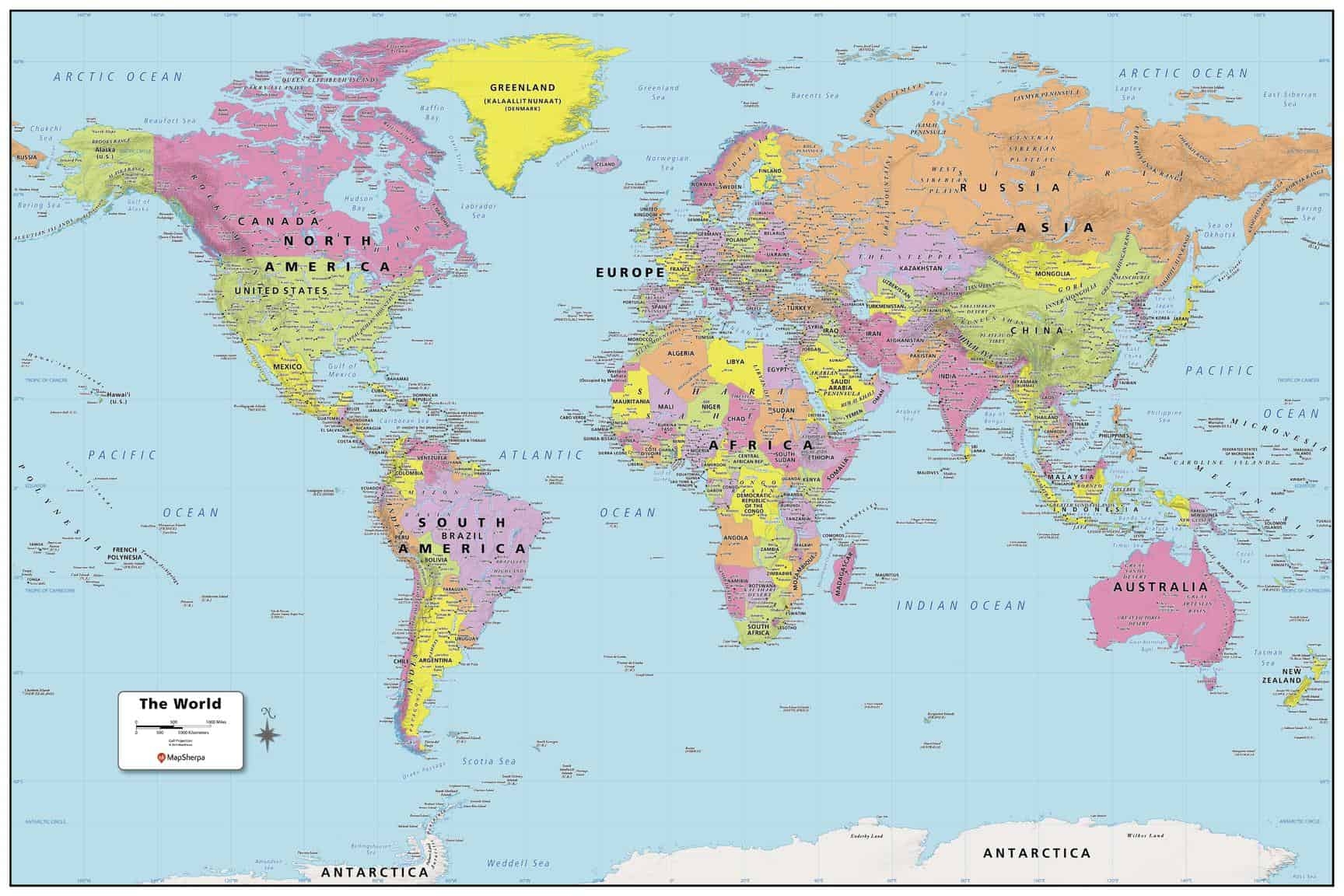 World Political Wall Map By MapSherpa The Map Shop