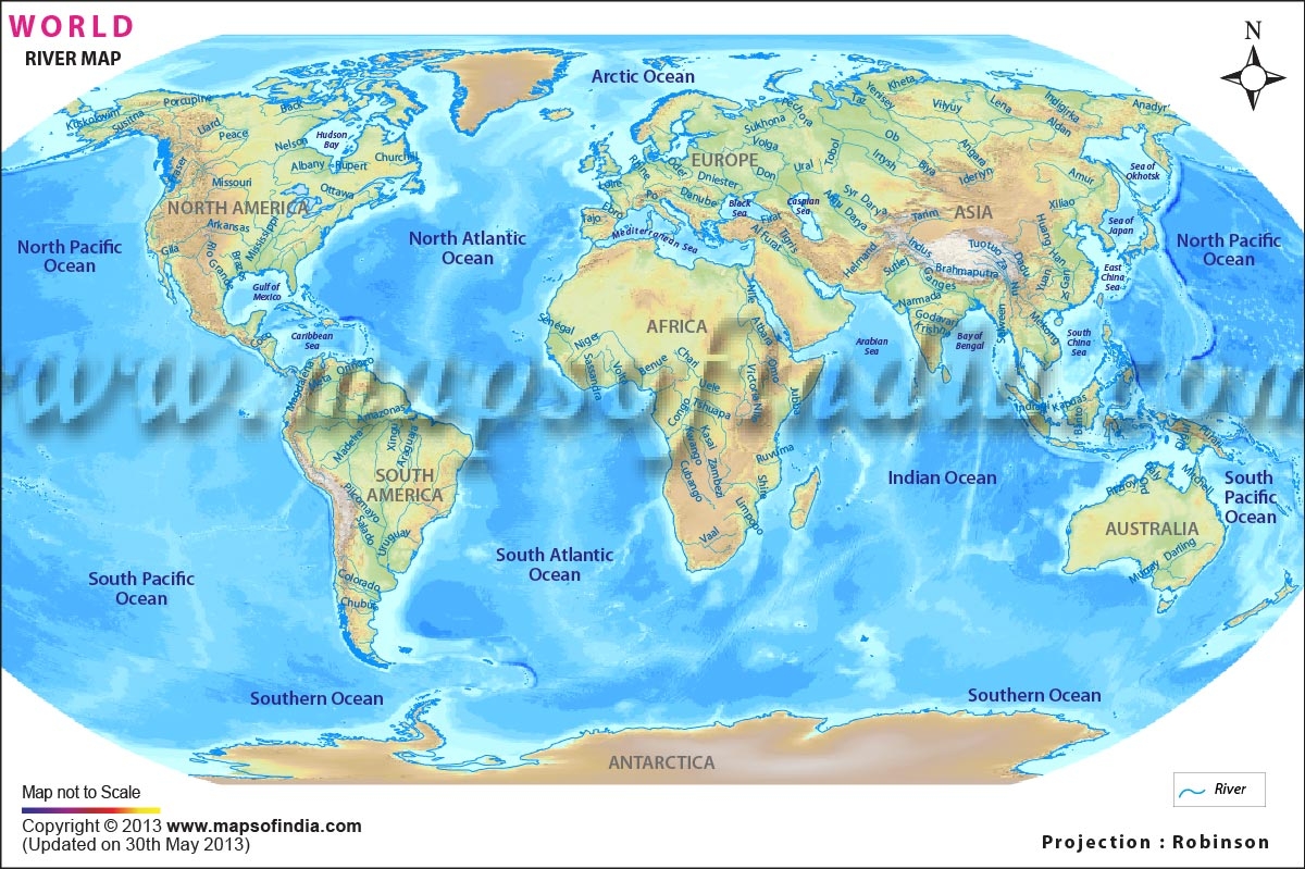 World River Map Major Rivers Of The World World River Map Major Rivers Of The World