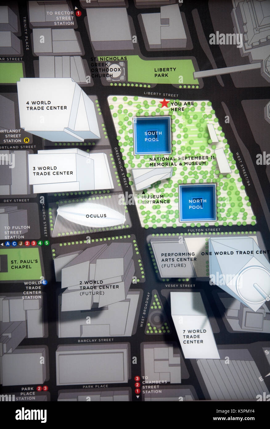 World Trade Center And Ground Zero Map Of Buildings New York USA Stock Photo Alamy