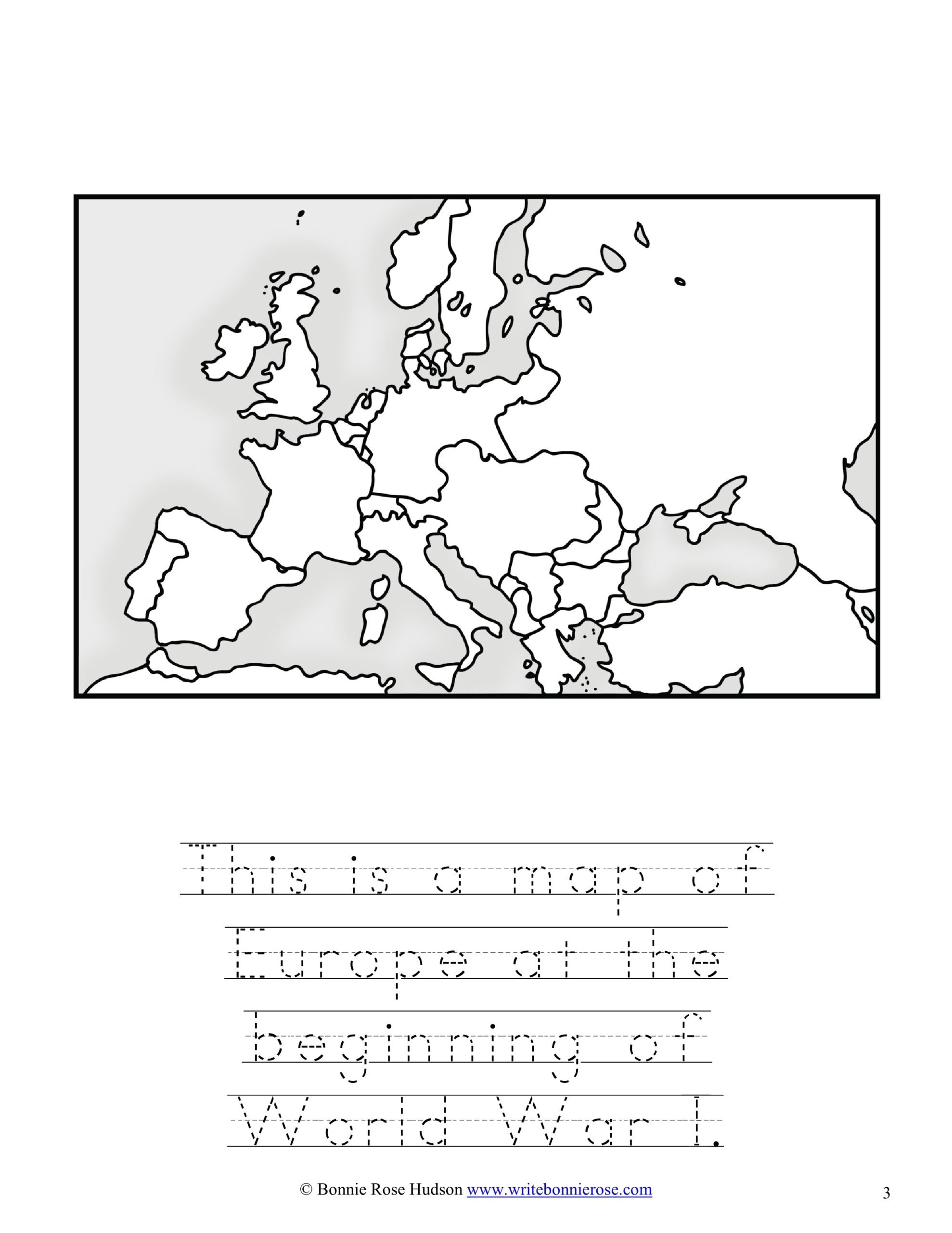 world war 1 blank map