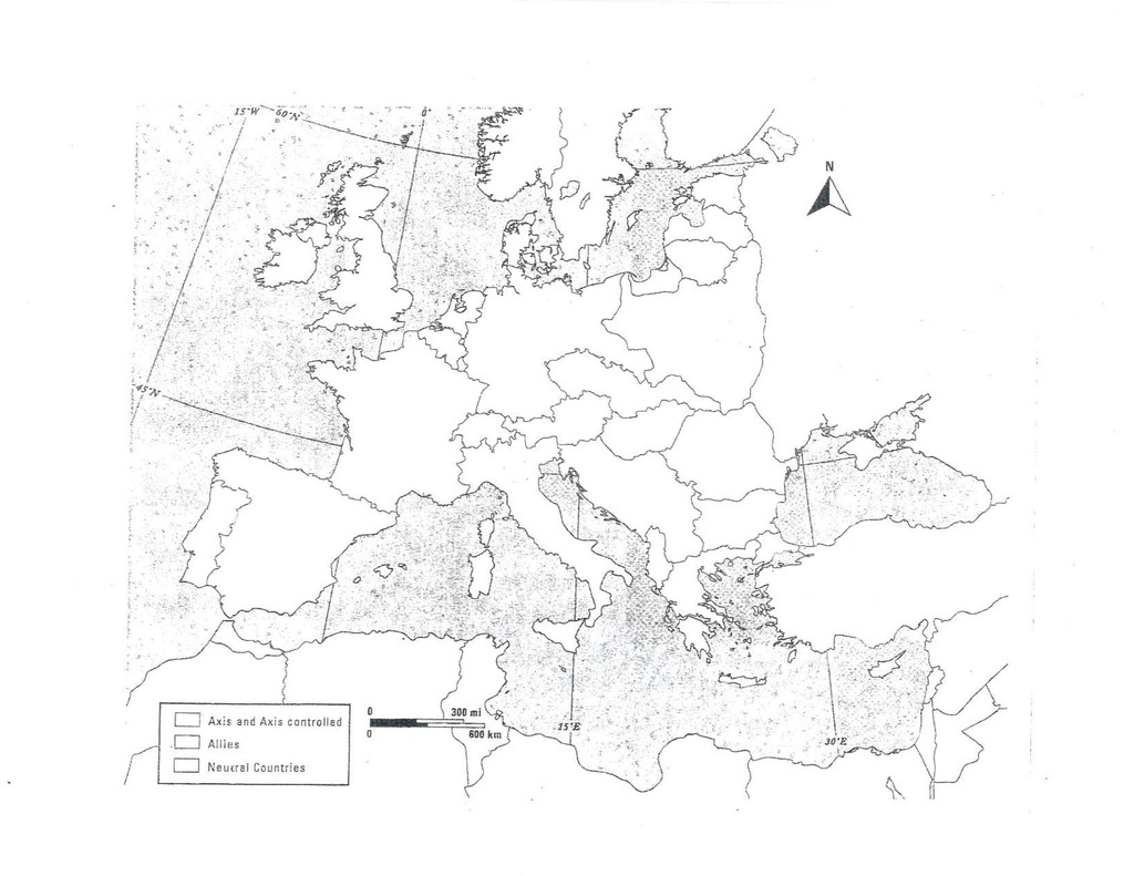 World War II Map Europe North Africa Diagram Quizlet